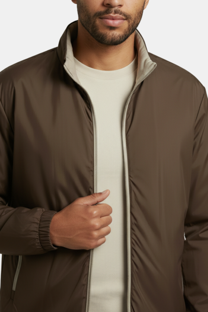 Mocca/Beige double-faced jacket