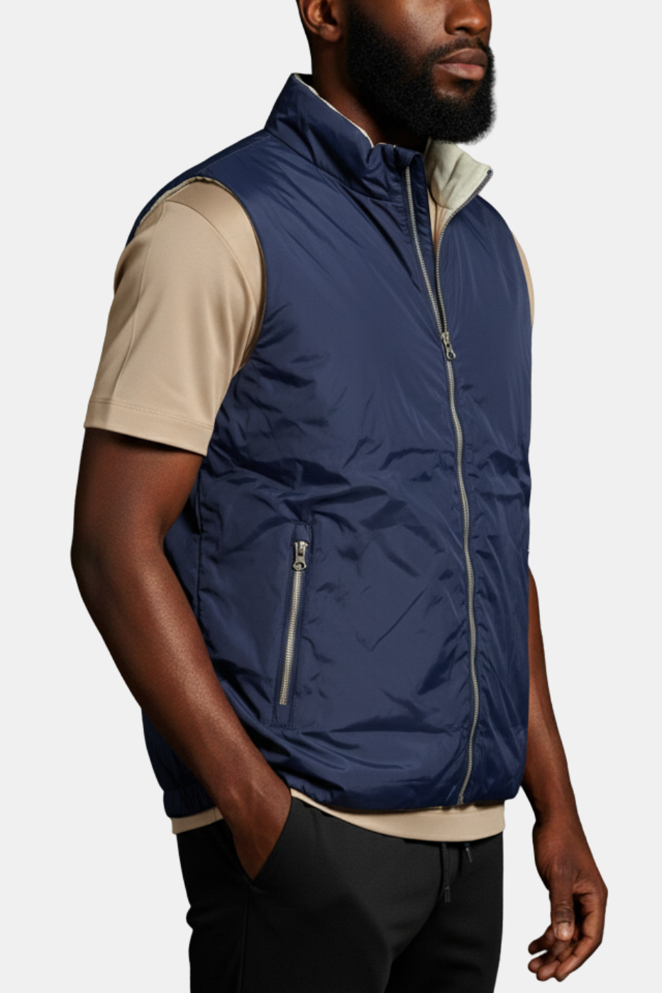 Navy/Shadow double-faced bodywarmer