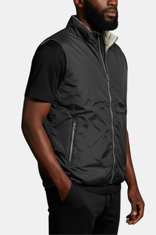 Black/Grey double-faced bodywarmer