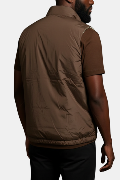 Brown/Grey double-faced bodywarmer